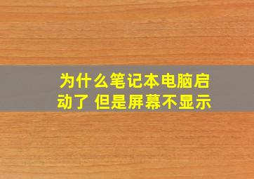 为什么笔记本电脑启动了 但是屏幕不显示